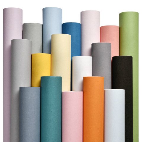 Mat solide couleur papier peint meubles armoire rénovation autocollants chambre vinyle Film bricolage auto-adhésif chambre décor ► Photo 1/6
