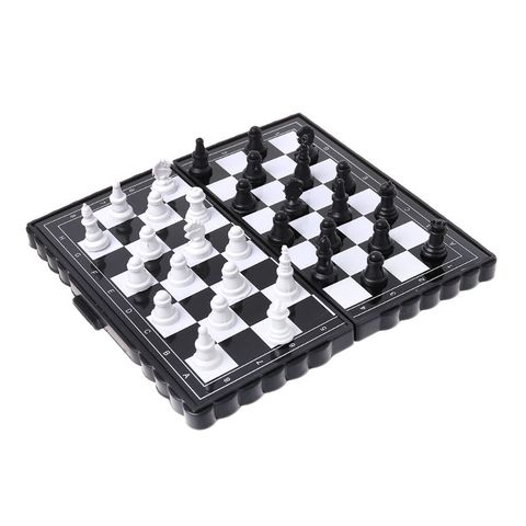 Mini jouets d'échecs portables pliables magnétiques en plastique, jeu de société, Q84C ► Photo 1/6