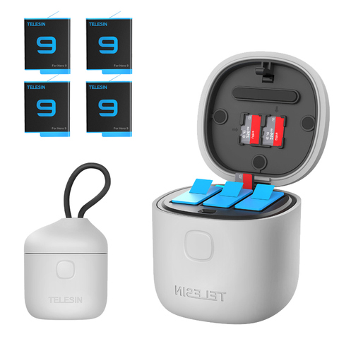 Boîtier de rangement pour GoPro 9, chargeur rapide, 3 fentes, batterie li-ion 1750mAh, étui de charge pour GoPro Hero 9, accessoires d'appareil photo ► Photo 1/1