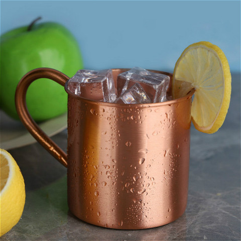 Tasse en cuivre pur poignée Style européen américain moscou Mule Cocktail verre pur cuivre tasse Restaurant Bar boisson froide tasse h3 ► Photo 1/6