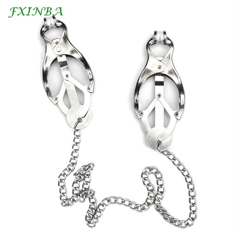 FXINBA – pinces à tétons en acier inoxydable, 1 paire, chaîne Bdsm, Clips pour seins, jouets sexuels pour adultes, stimulateur de tétons, jeux pour adultes ► Photo 1/6