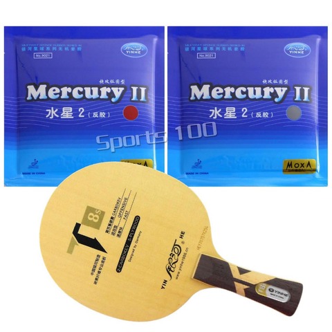 Raquette de Tennis de Table Pro, Combo Galaxy YINHE T8s, avec 2 pièces Mercury II Long Shakehand FL ► Photo 1/5