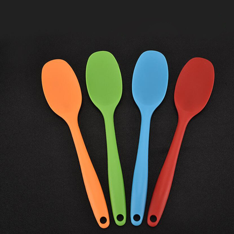 Ustensiles de cuisine à Long manche, spatule à beurre, cuillère à mélanger en Silicone, ustensiles de table, cuillères à soupe de cuisine, mélangeur outils de cuisine ► Photo 1/6