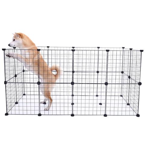 Clôture pliable pour animaux de compagnie, barrière de sécurité pour chien et chat, installation facile, chenil pour chiot, entraînement à la maison ► Photo 1/6