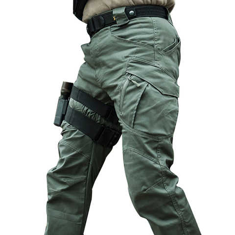 Pantalon de style militaire pour hommes, modèle citadin, multi-poche, imperméable, résistant, rappelle les vêtements des commandos d'intervention, mode décontractée, jusqu'au 5XL ► Photo 1/6