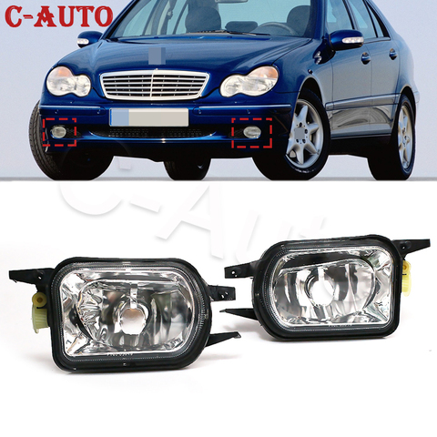 Antibrouillard de pare-chocs avant de voiture lampe antibrouillard sans ampoule pour Benz classe C W203 2001-2007 2158200556 2158200656 ► Photo 1/6