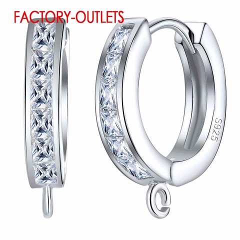 Boucles d'oreilles en argent Sterling 925, cristal scintillant pour femmes, bricolage, bijoux de mode, accessoires de boucles d'oreilles pour mariée, grande vente ► Photo 1/5