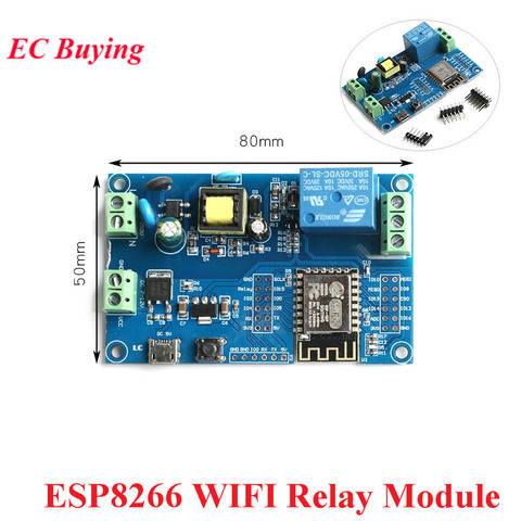 Module relais WIFI sans fil ESP8266 ESP-12F AC 220V DC 5V 12V, alimentation, carte de développement esp12f, télécommande pour maison intelligente ► Photo 1/6