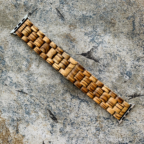 Bracelet rétro en bois de bambou pour Apple Watch, 38mm 40mm 42mm 44mm, iWatch série 1 2 3 4 5 ► Photo 1/6