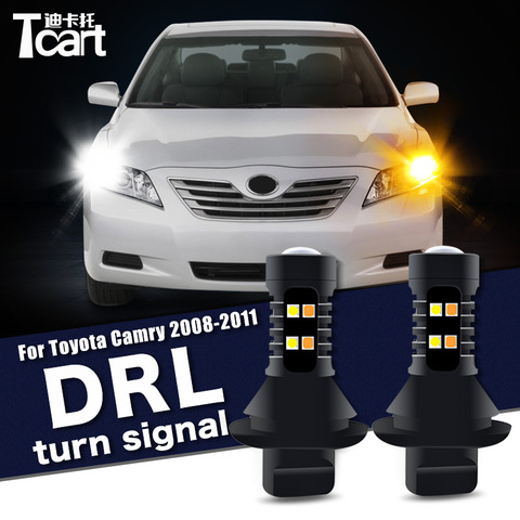 Accessoires de voiture pour Toyota Camry (XV40) 2007 – 2011, feu de jour Led clignotant drl 2 en 1 ► Photo 1/6