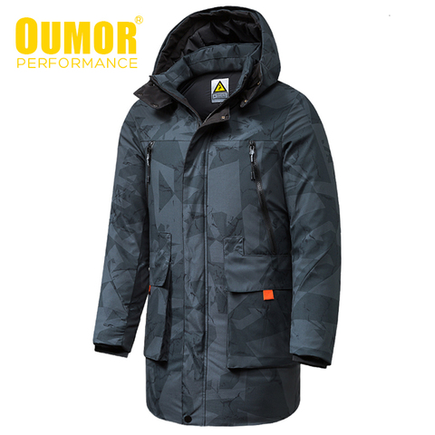 Oumor 8XL hommes hiver nouveau Long décontracté Camouflage capuche veste Parkas manteau hommes en plein air mode chaud épais poches Parkas Trench hommes ► Photo 1/6