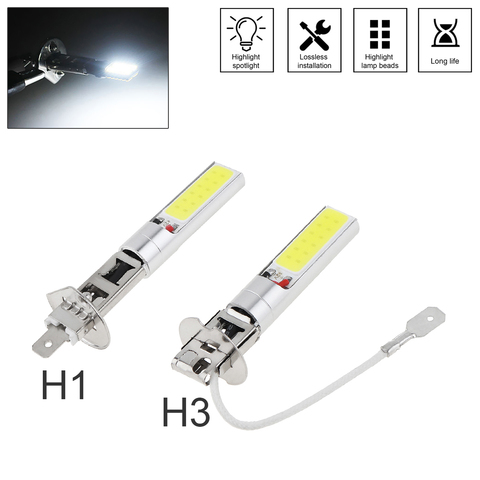 Ampoule LED Super brillante H1/H3 Canbus, phare antibrouillard de voiture, COB 12V 20W 6000K, 1 pièce ► Photo 1/6