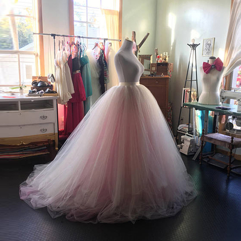 Jupes Tutu à fermeture éclair pour femmes, jupes bouffantes superposées en Tulle rose, jupes de mariage, vêtements de fête ► Photo 1/1