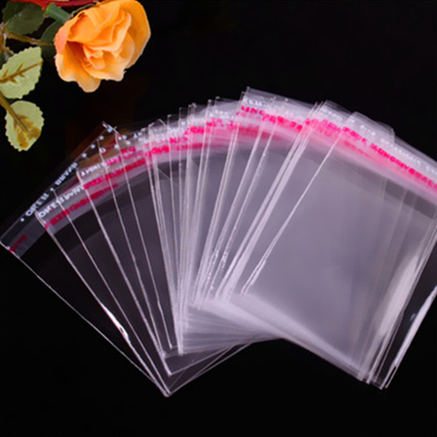 2022 nouveau 100 pièces Transparent auto-adhésif joint sacs OPP plastique Cellophane sacs cadeaux bonbons sac et pochette bijoux emballage sacs ► Photo 1/6