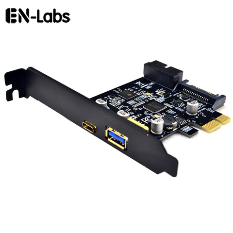 En-labs – carte PCI Express, PCI-e à 4 Ports USB 3.1 GEN 1 (5gbps)(USB type-c + USB type-a w/interne 19Pin USB 3.0 double Port) ► Photo 1/6