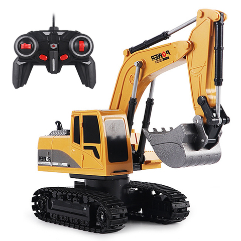 Jouet excavateur RC, 6 chaînes, en alliage d'ingénierie de voiture et plastique, RTR, 6 et 5 canaux, pour enfants, cadeau de noël, 2.4Ghz, 1:24 ► Photo 1/6