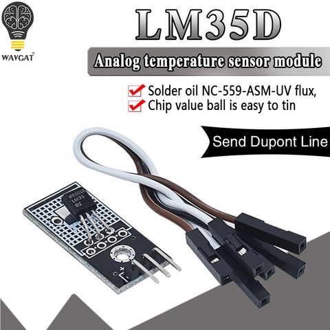 Capteur de température numérique linéaire, DC 4V-30V, LM35D, LM35DZ, Module LM35 pour voiture intelligente, pour arduino ► Photo 1/6