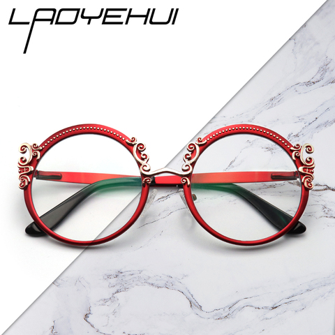 Rétro rond en métal Prescription lunettes cadres de luxe marque Design lunettes claires femmes mode personnalisable Diopters lunettes ► Photo 1/6