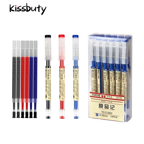 Stylos Gel 0.35mm rouge/noir/bleu encre ensemble recharges tige Gel stylo pour poignée marqueur école bureau papeterie étudiant écriture fournitures ► Photo 1/6