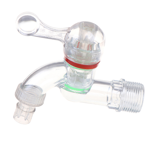 Robinet Transparent en plastique, filetage mâle de 15mm,20mm, connecteur d'irrigation de jardin, Machine à laver, 1 pièce ► Photo 1/5