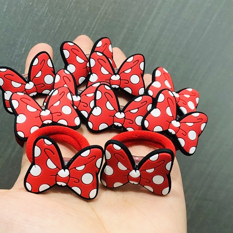 10 pièces/ensemble mignon nœud papillon accessoires de cheveux enfants bandes de caoutchouc chouchous élastiques bandes de cheveux filles bandeau décorations cravates ► Photo 1/6