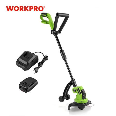 WORKPRO, outils de jardinage électriques sans fil coupe gazon 18V 2000mAh, tondeuse électrique, batterie et chargeur inclus de diamètre de coupe de 23cm ► Photo 1/6