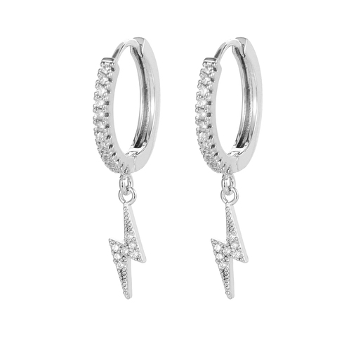 Mode cubique zircon étoile éclairage boucles d'oreilles or et argent couleur cerceau boucles d'oreilles pour femmes bijoux de mariage 2022 ► Photo 1/6