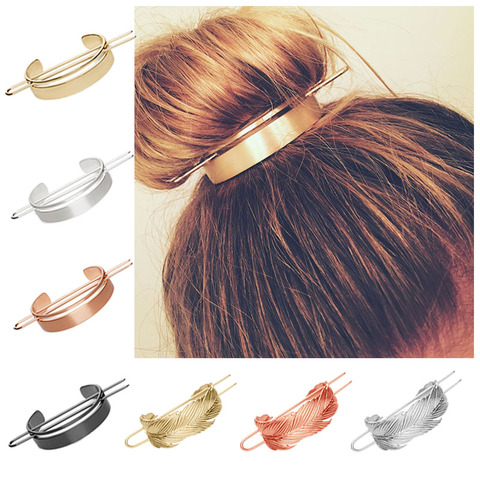 Conception originale en alliage rond en épingle à cheveux chignon Cage minimaliste chignon Cage de support bâton de cheveux fille cheveux accessoires bijoux de cheveux ► Photo 1/6