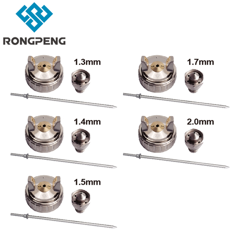 RONGPENG – Kit de buses de pistolet de pulvérisation, 1.3mm 1.4mm 1.5mm 1.7mm 2.0mm, ensemble de capuchon d'air à aiguille pour aérographe R500 ► Photo 1/6