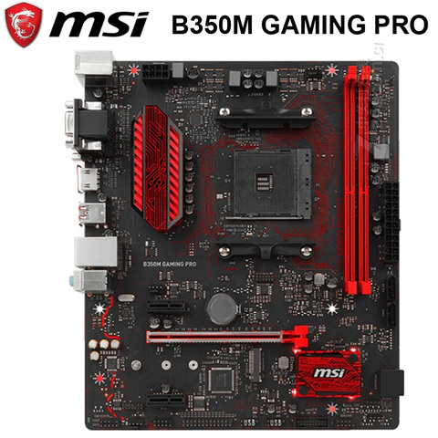 Socket pour GAMING AM4 MSI B350M PRO, carte mère 32 go DDR4, pcie 3.0, AMD B350, MSI B350, carte mère AMD Ryzen M.2 SATA III ► Photo 1/6