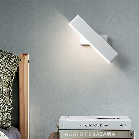 Lampe murale nordique moderne simple en aluminium mur LED, éclairage réglable en blanc et marron avec interrupteur, luminaire mural pour la maison, escaliers de chevet ► Photo 1/6