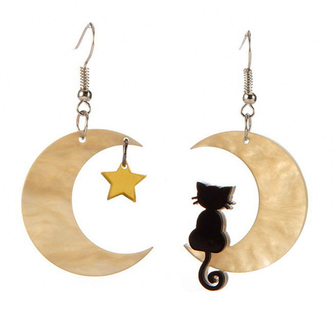 Nouveau à la mode grande demi-lune acrylique boucles d'oreilles goutte pour femmes filles noir lune boucles d'oreilles 2022 Cool Punk boîte de nuit bijoux Pendientes ► Photo 1/5