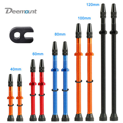 Deemount – Valve de vélo F/V Presta Tubeless, 2 pièces, 40/60/80 MM, tige en laiton ou en alliage, mamelon de vélo de route et vtt avec capuchon de Valve en alliage ► Photo 1/6