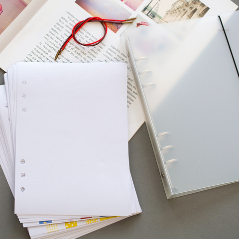 Livre de rangement à feuilles mobiles en papier blanc, format A5, 50 feuilles pour bande Washi, ruban de masquage, accessoires, outil de bricolage pour Scrapbooking ► Photo 1/5