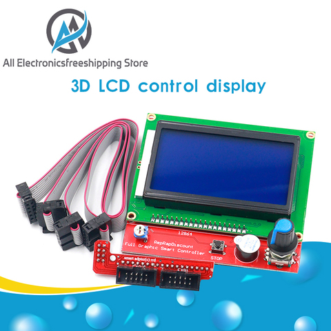 3D imprimante contrôleur intelligent rampes 1.4 LCD 12864 LCD panneau de commande écran bleu ► Photo 1/6