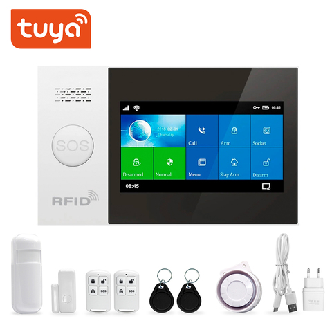 Tuya-système d'alarme de sécurité domestique sans fil, wi-fi, GSM/GPRS, anti-cambriolage, pour maison connectée, avec détecteur de mouvement, application Smart LIfe ► Photo 1/6