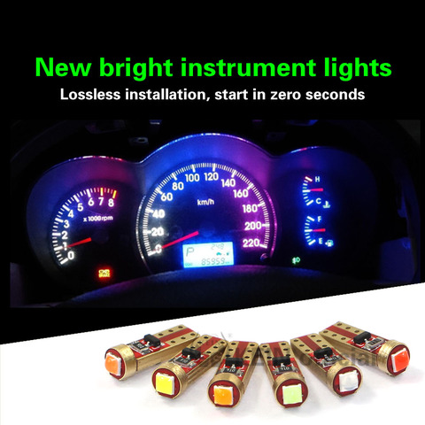 KEIN – ampoule Led T5 W3W pour tableau de bord de voiture, lumière d'instrument 3030 Led rouge panneau sans polarité, lampe d'instrument automobile 12V blanc bleu, 10 pièces ► Photo 1/6