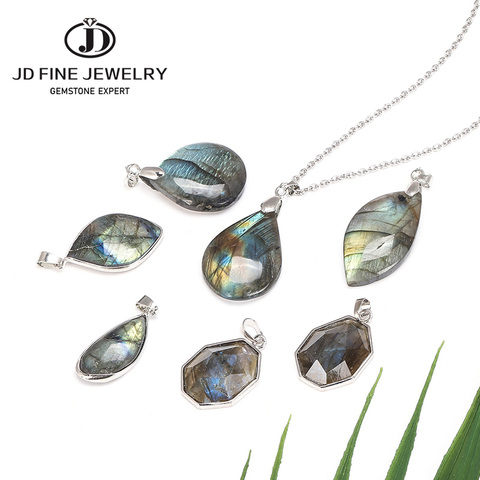 JD – pendentif en cristal Labradorite, pierre de lune naturelle, pierre de soleil, pendentif, Divination, méditation spirituelle, bijoux ► Photo 1/6