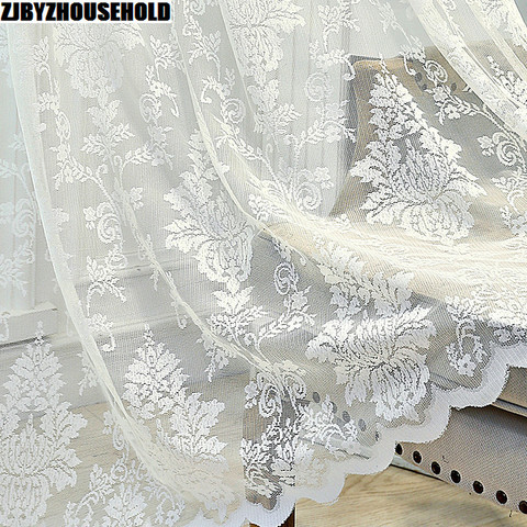 Rideaux en Tulle blanc pour salon, Style européen, pour fenêtre en maille, fil transparent pour chambre à coucher, draperies de princesse en dentelle ► Photo 1/4