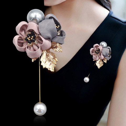 I-remiel – broche en tissu perlé pour femmes, broche fleur, Cardigan, chemise, châle, Badge de manteau professionnel, accessoires bijoux ► Photo 1/6