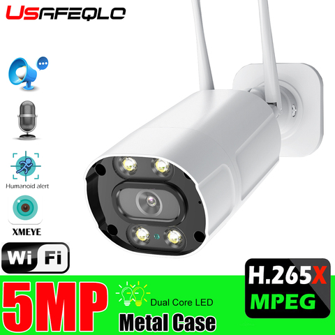 Caméra de Surveillance extérieure IP Wifi HD 5MP/1080P, dispositif de sécurité sans fil, avec Audio bidirectionnel, Vision nocturne infrarouge et protocole Onvif ► Photo 1/6
