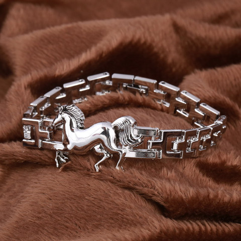 Bracelet cheval Vintage en acier inoxydable pour hommes, Bracelet Hip-Hop Rock, meilleurs amis, bijoux pour hommes, 2022 ► Photo 1/6