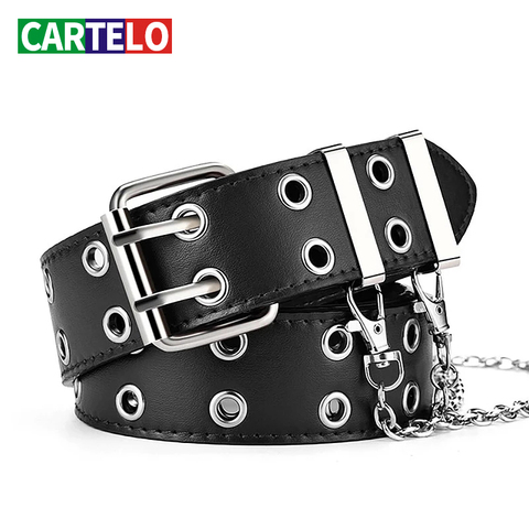 CARTELO mode alliage femmes ceinture ceinture chaîne de luxe pour les femmes ceinture en cuir véritable nouveau style mode boucle ardillon jean décoratif ► Photo 1/6