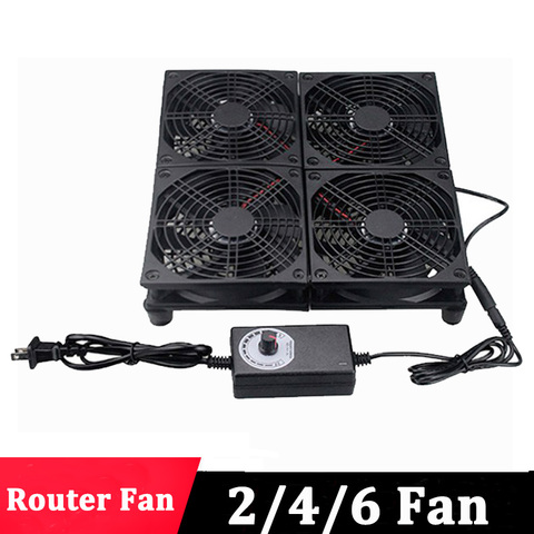 Gdstime 120mm routeur TV Box ventilateur de refroidissement avec contrôleur de vitesse grand flux d'air silencieux refroidisseur jeu routeur ordinateur portable Base ventilateur 2/4/6 ventilateur ► Photo 1/6