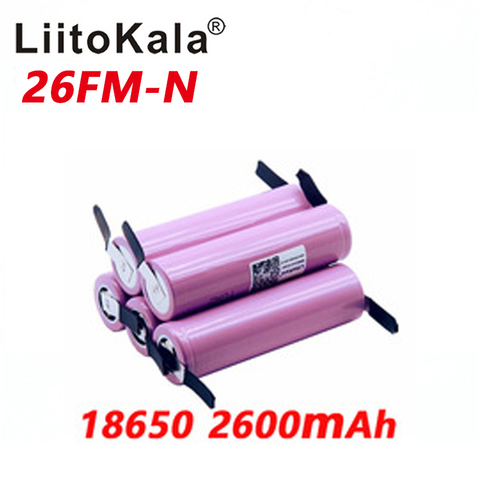 Liitokala – batterie rechargeable 100% 18650 mAh, 2600 Li-ion, ICR18650-26FM V, avec feuille de Nickel à monter soi-même, 3.7 ► Photo 1/6