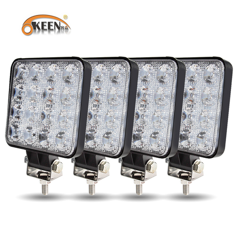 OKEEN nouvelle barre de lumière Led 48w barre de Led 16barra carré spot lumière de chantier LED hors piste 12V 24V pour voiture camion 4X4 4WD voiture SUV ATV ► Photo 1/6