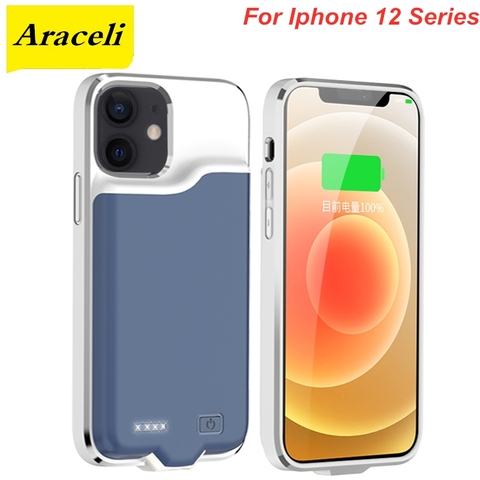 Araceli pour iphone 12 Mini 12 Pro Max batterie étui mince chargeur intelligent couverture batterie d'alimentation pour iphone 12 Pro Max batterie étui ► Photo 1/6