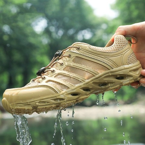 Chaussures de Wading, chaussures de plein air à séchage rapide, antidérapantes, chaussures de sport d'eau, randonnée en été, maille respirante, chaussures de pêche ► Photo 1/6