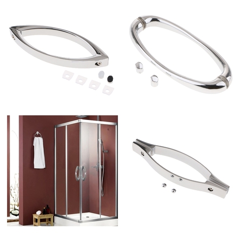 Poignée de porte en alliage de Zinc, verre, pour salle de douche, accessoire de salle de bain, 145mm ► Photo 1/6