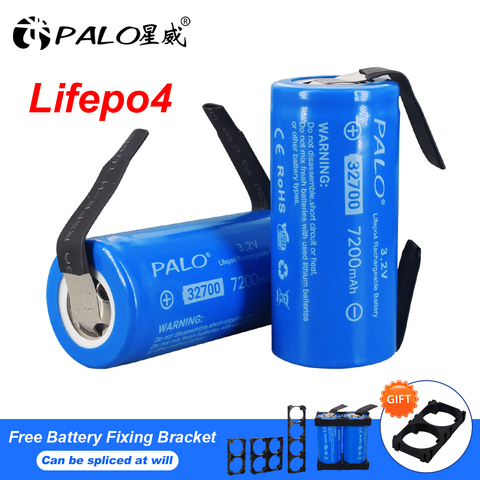 PALO – batterie 7200 LiFePO4, 3.2 mAh, 32700 V, haute puissance, avec feuilles de Nickel à monter soi-même, décharge continue 35a, Maximum 55a ► Photo 1/6